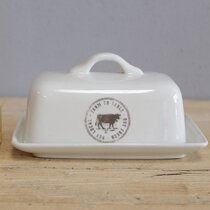 Butter Keeper Container Creative Small Butter Dish,Cute Butter Dish with Lid and Handle,Multi-Purpose Ceramic Tableware,Can Be Used As Seasoning Dish,Snack Dish,Dipping Dish Butter Dish