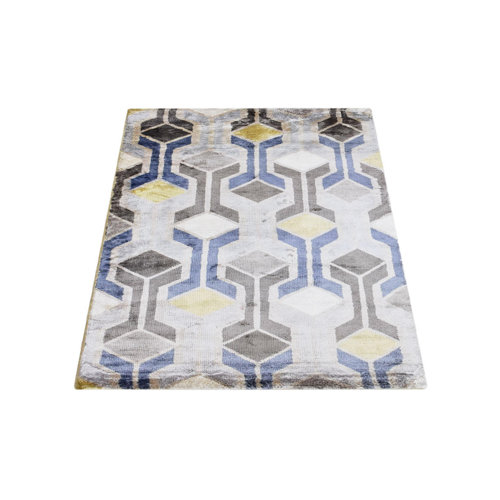 George Oliver Patchway Abstract Hand Knotted Purple Area Rug Wayfair