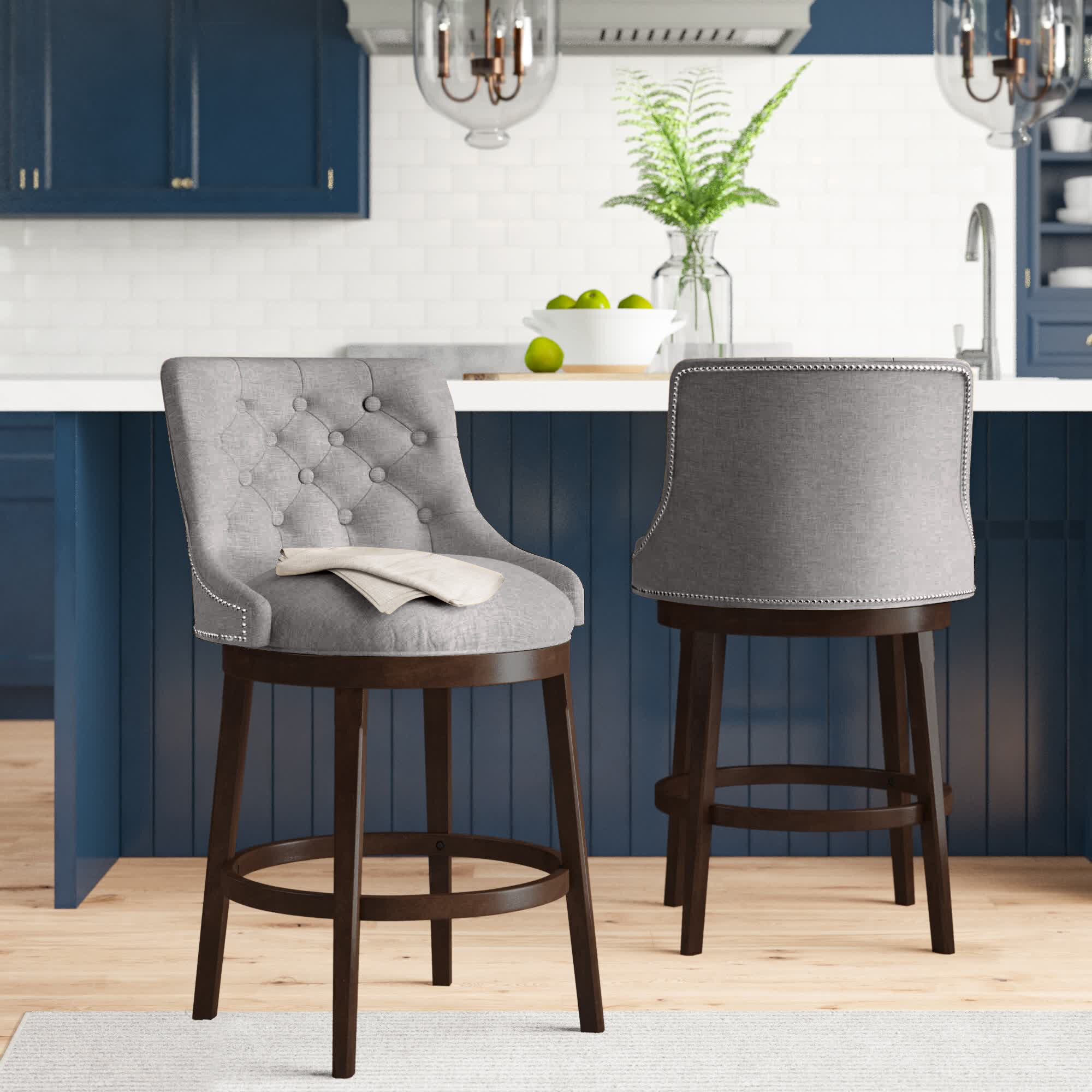 grey wooden breakfast bar stools