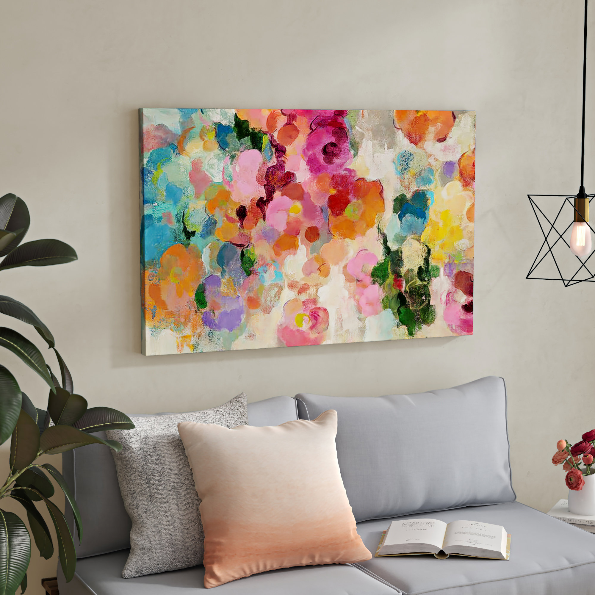 Hykkon Colourful Garden I Wrapped Canvas Print Reviews Wayfair Co Uk