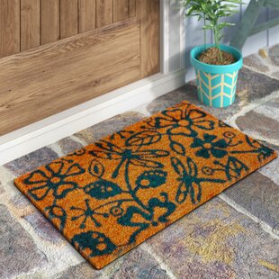 WOZO Spring Floral Print Dragonfly Area Rug Rugs Non-Slip Floor Mat Doormats for Living Room Bedroom 60 x 39 inches