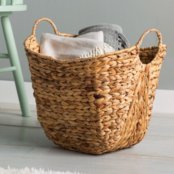 Waste Basket 3 9 Gal Open Top Natural Wicker Metal Frame In Rich