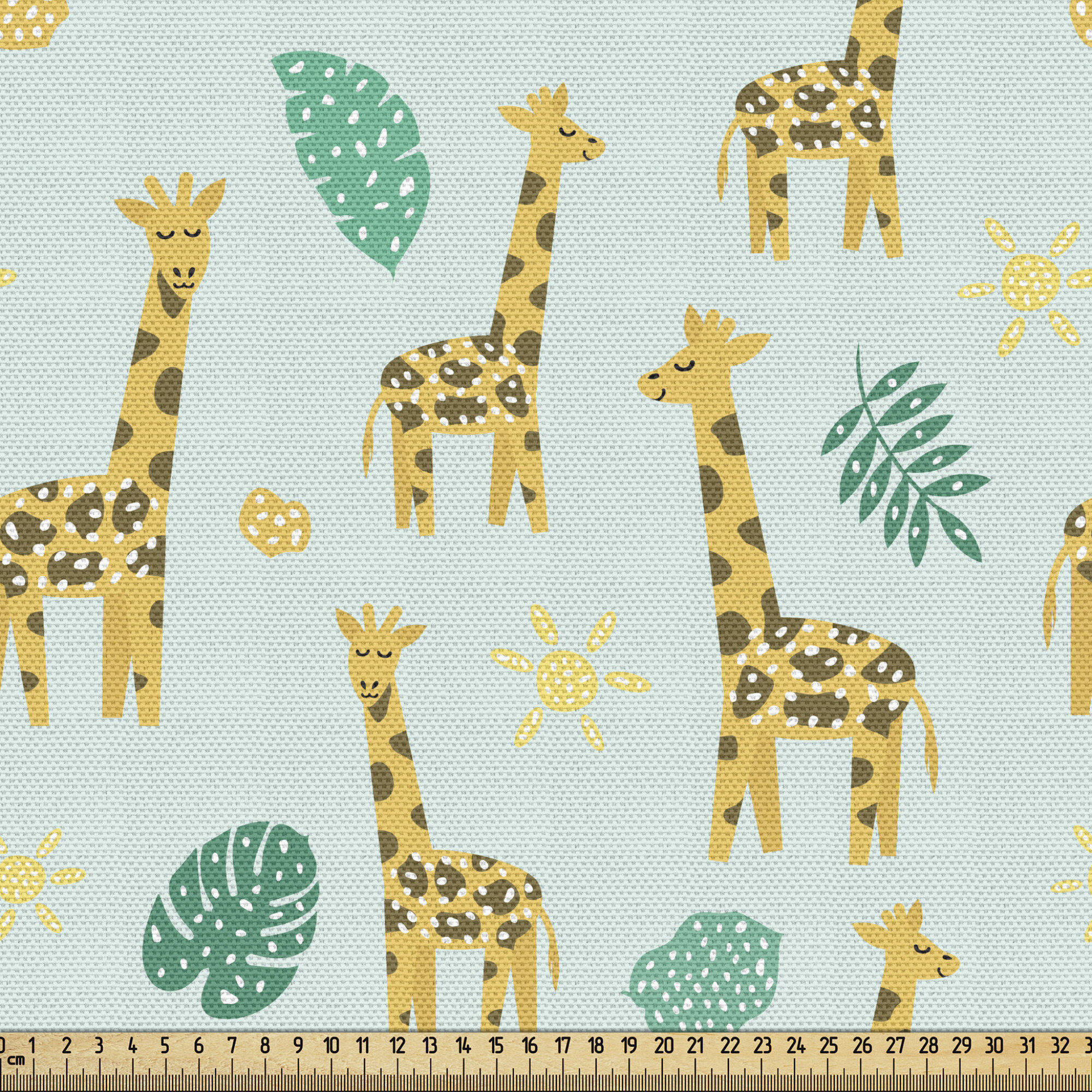 East Urban Home Ambesonne Giraffe Fabric By The Yard, Continuous Monstera  Sun Symbol Giraffes Dotted Animal Cartoon Print, Decorative Fabric For  Upholstery And Home Accents,Mint Green And Multicolor | Wayfair