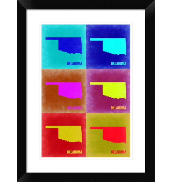 Naxart Oklahoma Pop Art Map 2 Framed Graphic Art Print Wayfair