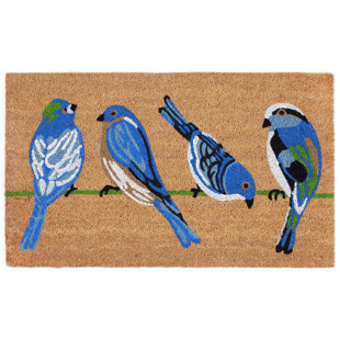 Doormats Joss Main Abagail Blue Birds Indoor Outdoor Door Mat