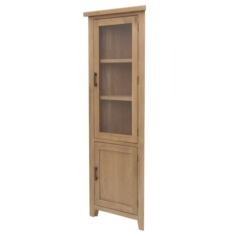 Natur Pur Ashly Solid Oak Corner Display Cabinet Wayfair Co Uk