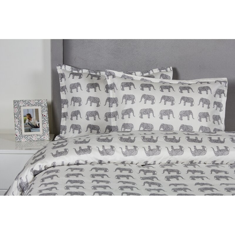 Bungalow Rose Silsbee Elephant Duvet Cover Set Reviews Wayfair