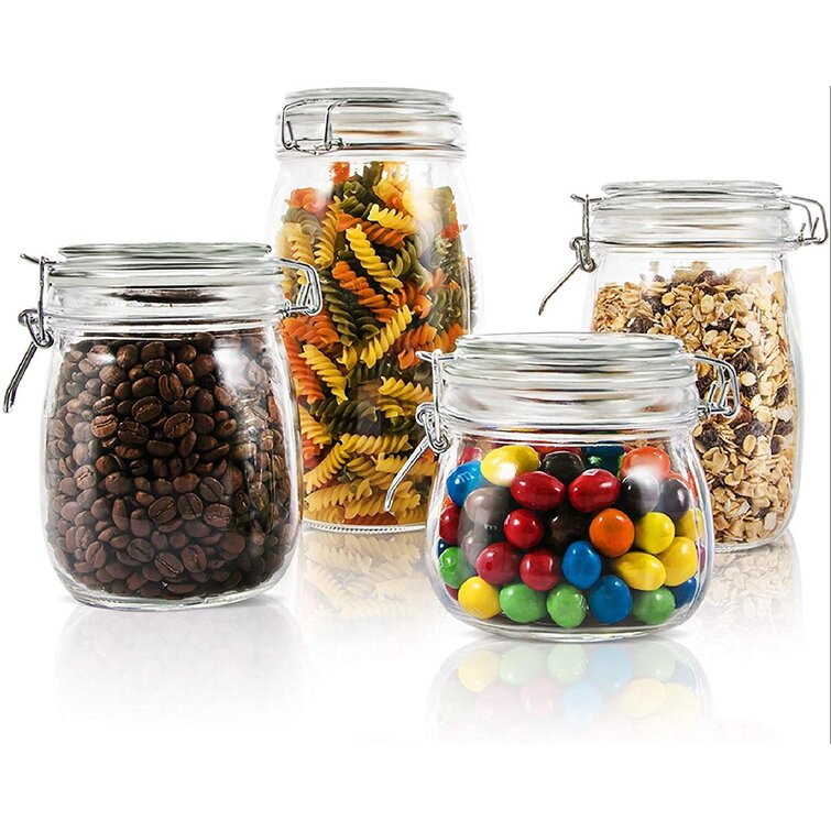 2L Food Pasta Rice Pickle Preserving Storage Container Glass Jar With Handle 