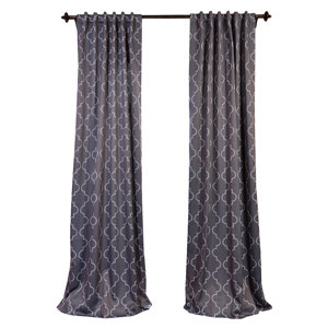 Seville Geometric Blackout Thermal Rod Pocket Single Curtain Panel