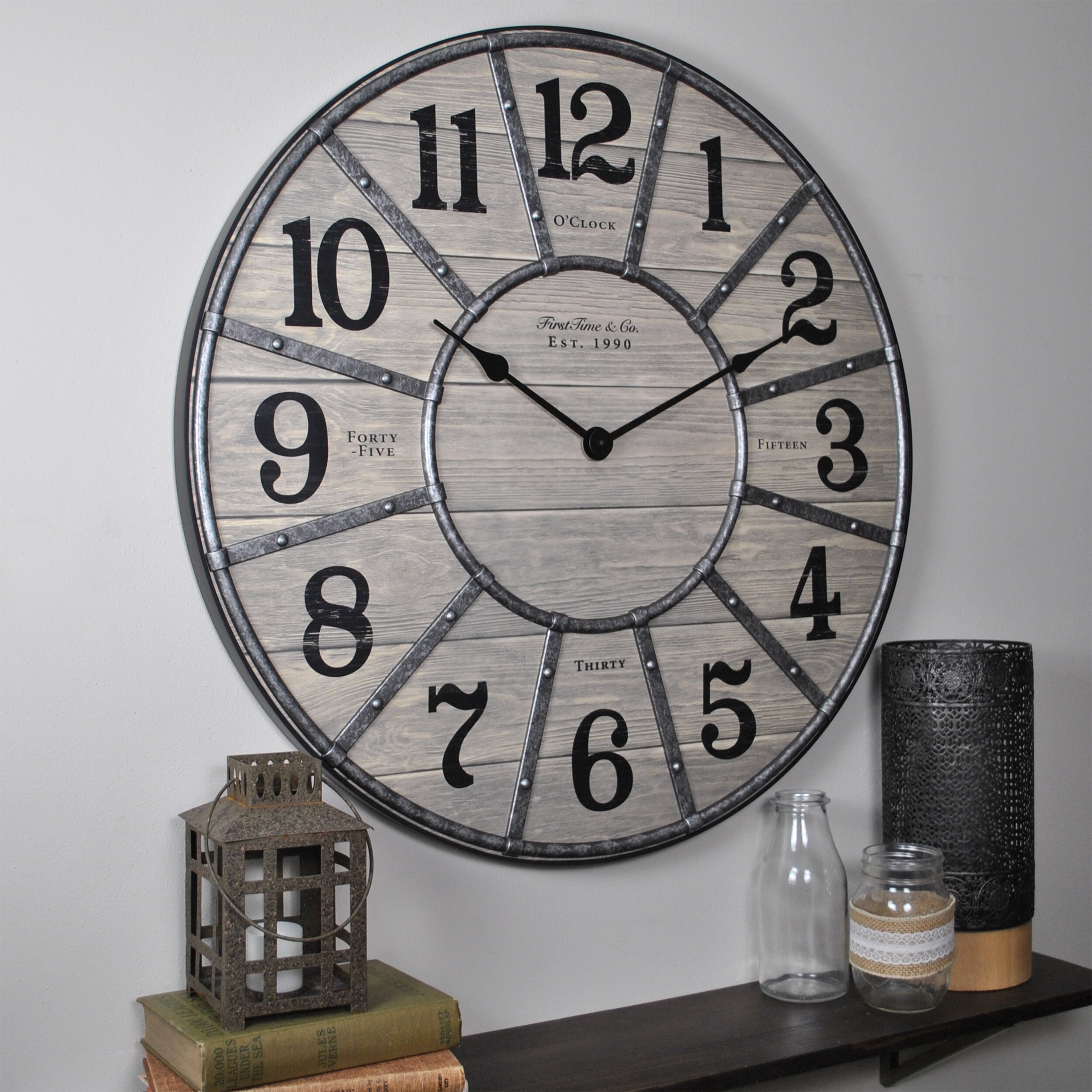 Galvanized Metal Industrial Wall Clocks Youll Love In 2021 Wayfair