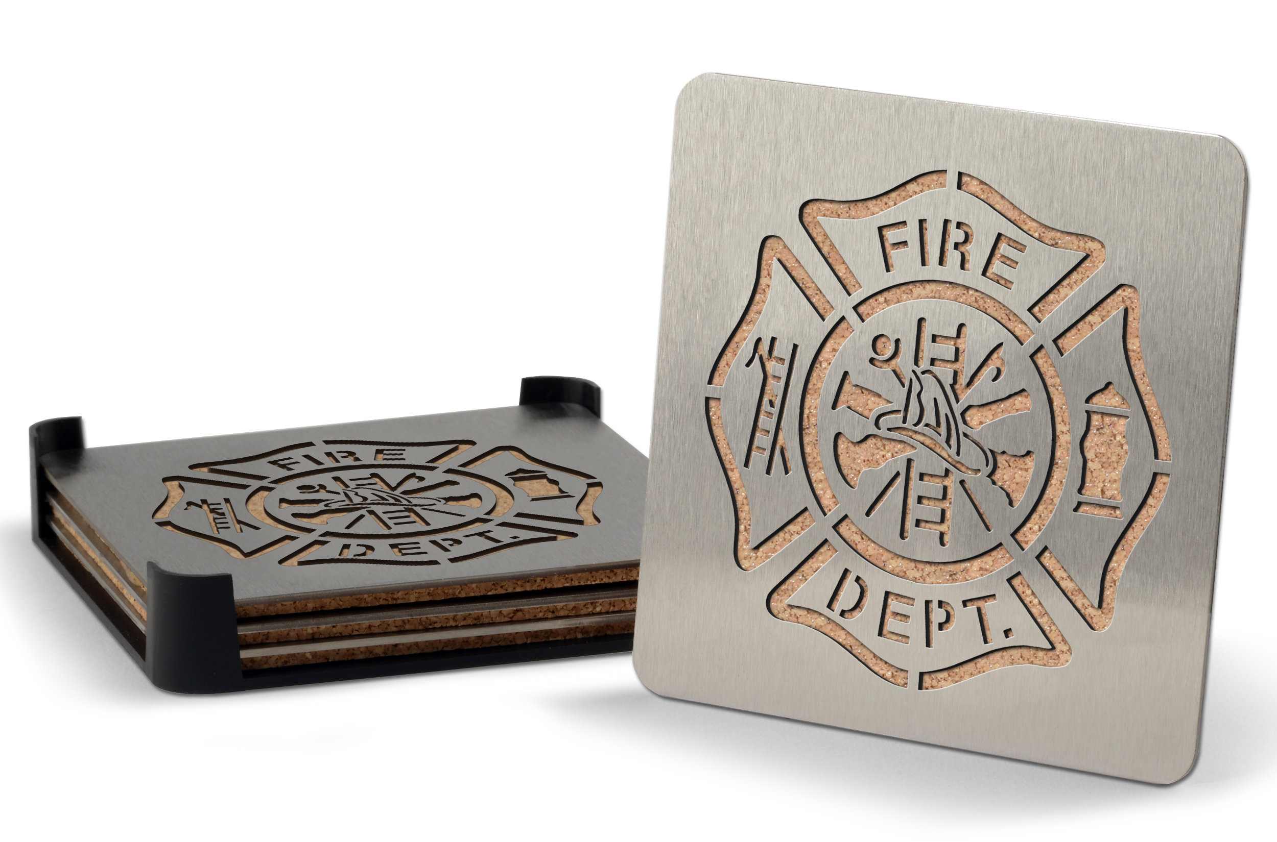 Winston Porter Firefighter 5 Piece Coaster Set With Holder Wayfair