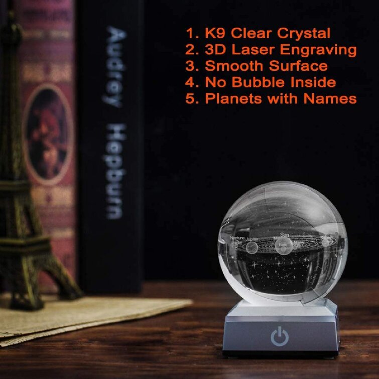 Solar System Crystal Ball 3D Model Astronomical Science Kits Kids Toy Gift