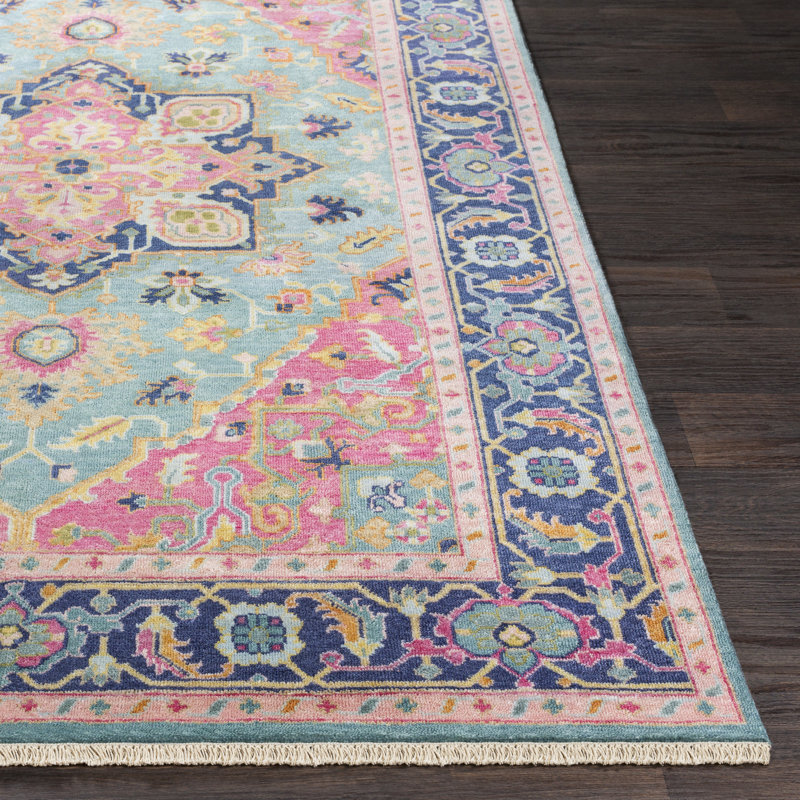 Surya Antique Handwoven Wool Teal Bright Pink Area Rug Reviews Wayfair