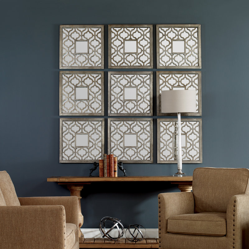 Birch Lane 2 Piece Hopkinton Silver Leaf Traditional Wall Mirror Set Reviews Wayfair