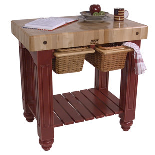 American Heritage Prep Table with Butcher Block Top