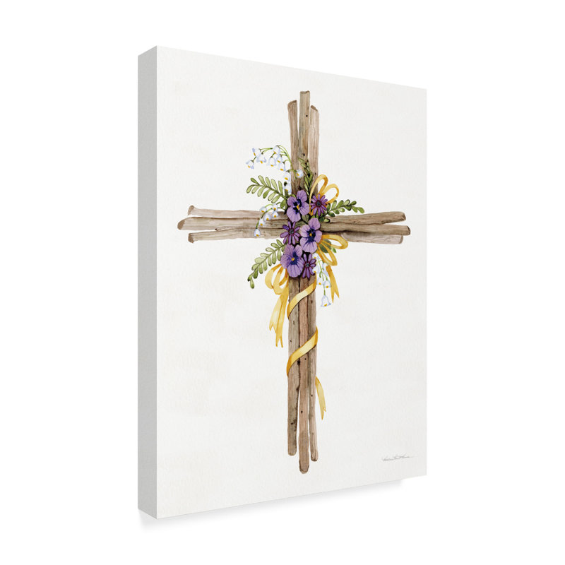 The Holiday Aisle Easter Blessing Cross I Watercolor Painting