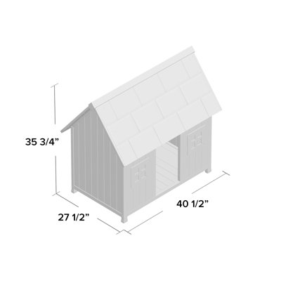 TRIXIE natura Barn Style Dog House, Elevated Pet Shelter, Weatherproof Dog House