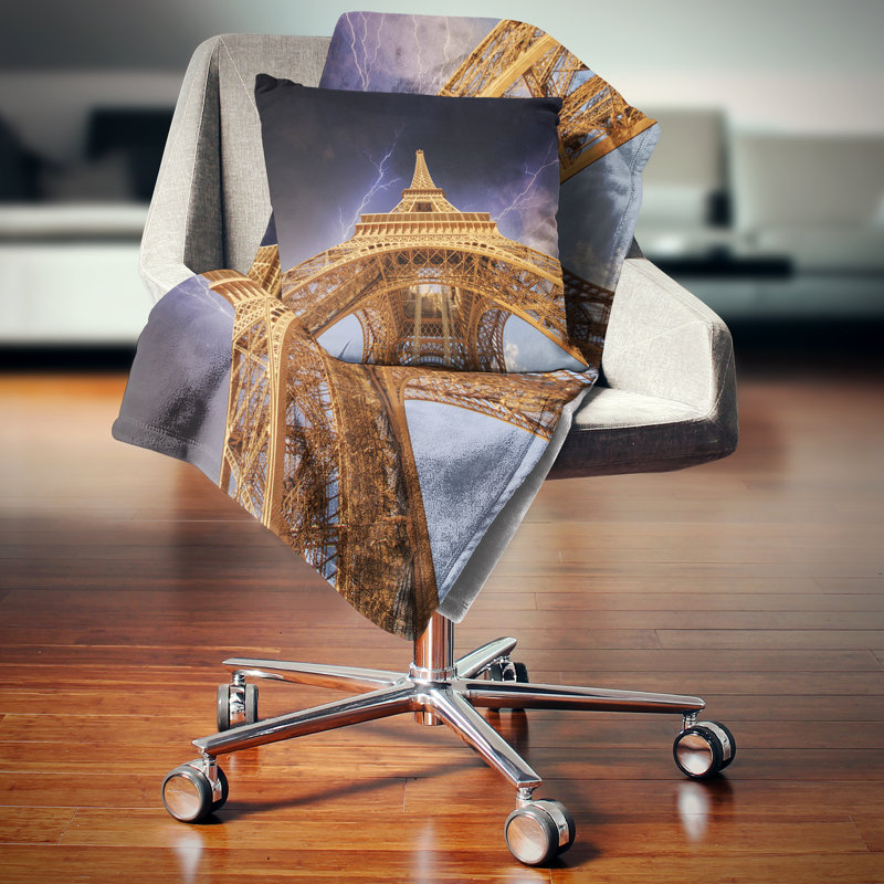 East Urban Home Cityscape Storm Above Paris Eiffel Tower Blanket Wayfair