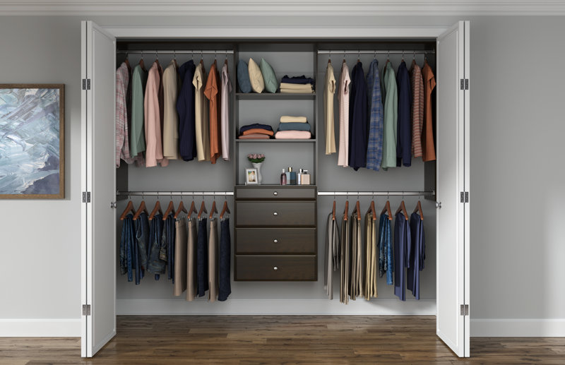 grid 48'' - 96'' closet system (can be cut to fit) finish: truffle