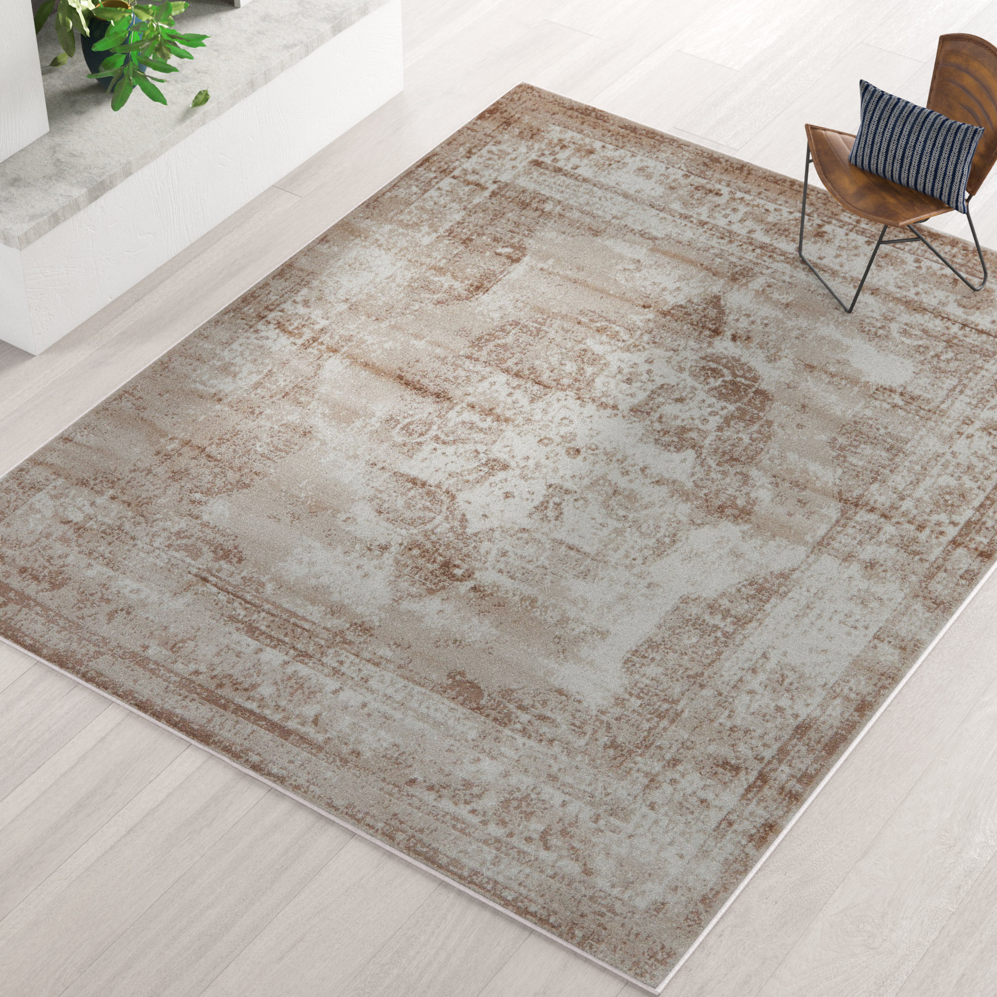 Mistana Brandt Oriental Brown Beige Ivory Area Rug Reviews Wayfair Mistana Brandt Oriental Brown Beige