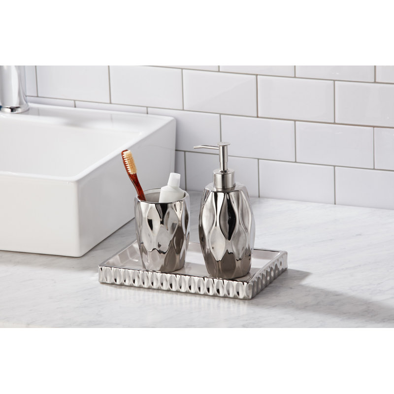 Roselli Silver Wave 3 Piece Bathroom Accessory Set Reviews Wayfair