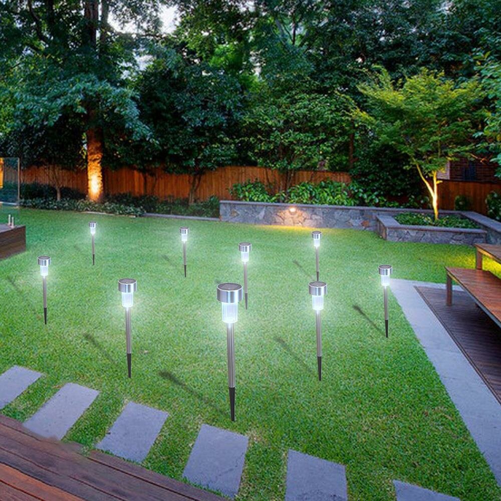 2020 Solar Power Color Changing LED Outdoor Lights Garden/Lawn Stainless Steel
