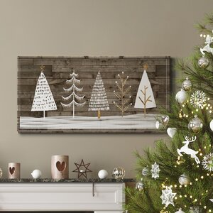 The Twillery Co.® Wooded White Christmas Collection D - Wrapped Canvas ...