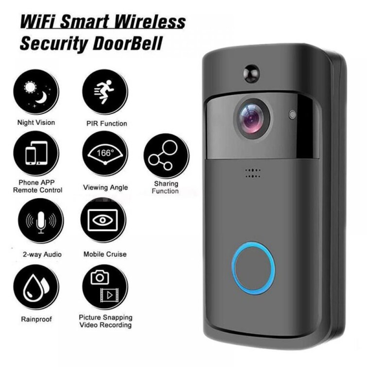 Ring Video Doorbell Motion Detected 720HD Video 2-Way Talk Camera Chime 