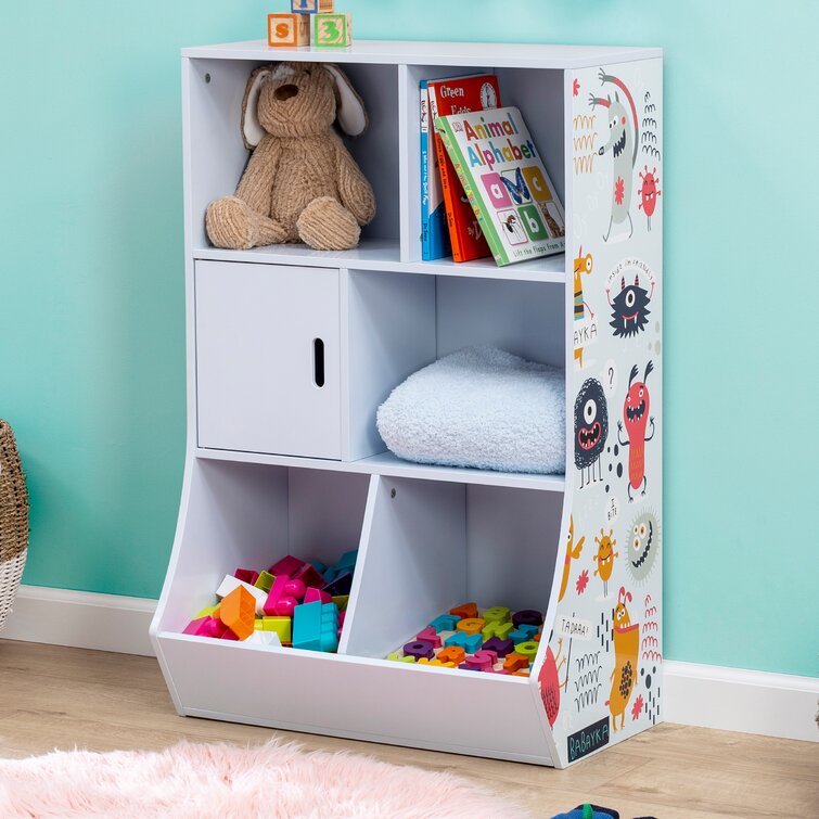 Toy Storage Unit 6 Cube Organiser Doors Versatile Kids Bedroom Shelving Rack