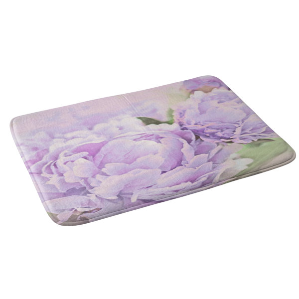 East Urban Home Lisa Argyropoulos Lavender Peonies Floral Bath Rug Wayfair
