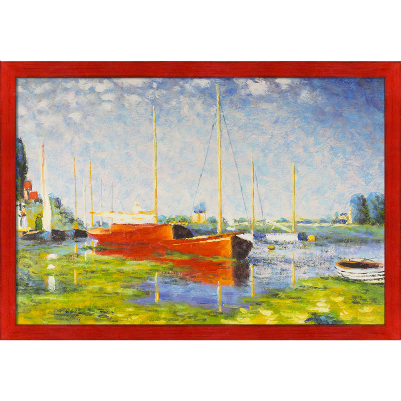 Tori Home Red Boats At Argenteuil By Claude Monet Picture Frame Painting On Canvas Wayfair
