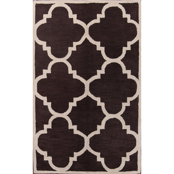 Casimir Traditional Moroccan Trellis Oriental Hand Knotted Wool Beige Brown Area Rug Casimir Traditional Moroccan Trellis Oriental Hand Knotted Wool Beige Brown Area Rug