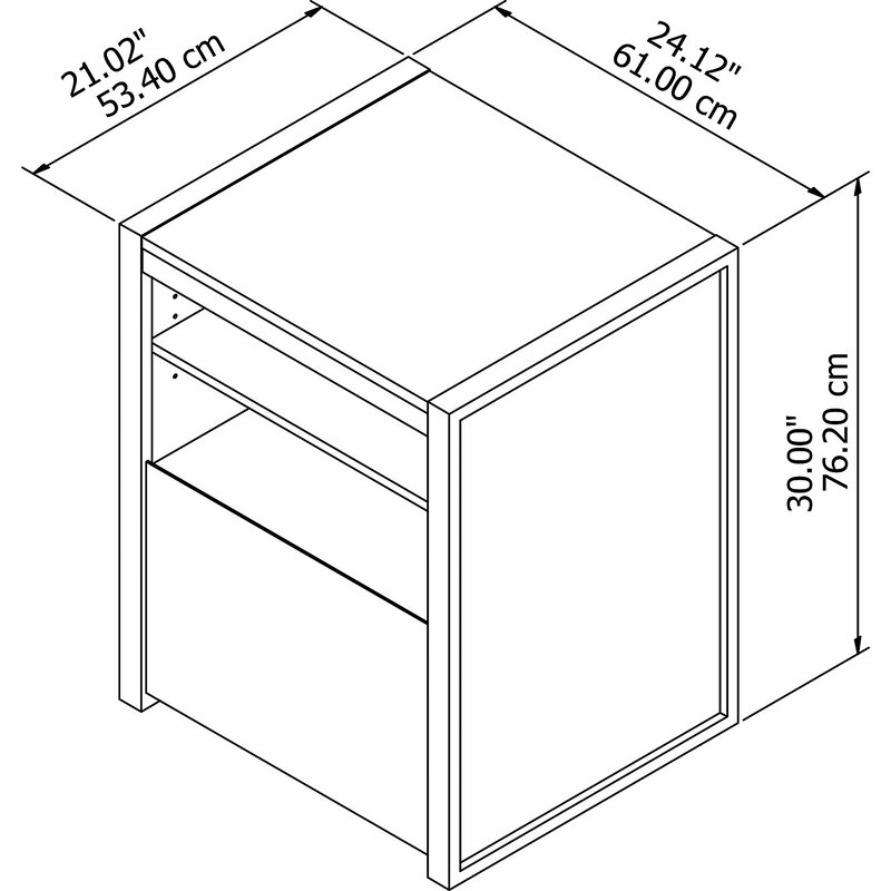 Brayden Studio Gianluca Printer Stand 1 Drawer Vertical Filing