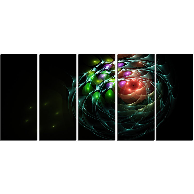 Designart Green 3d Surreal Fractal Design Graphic Art Print Multi Piece Image On Canvas Wayfair