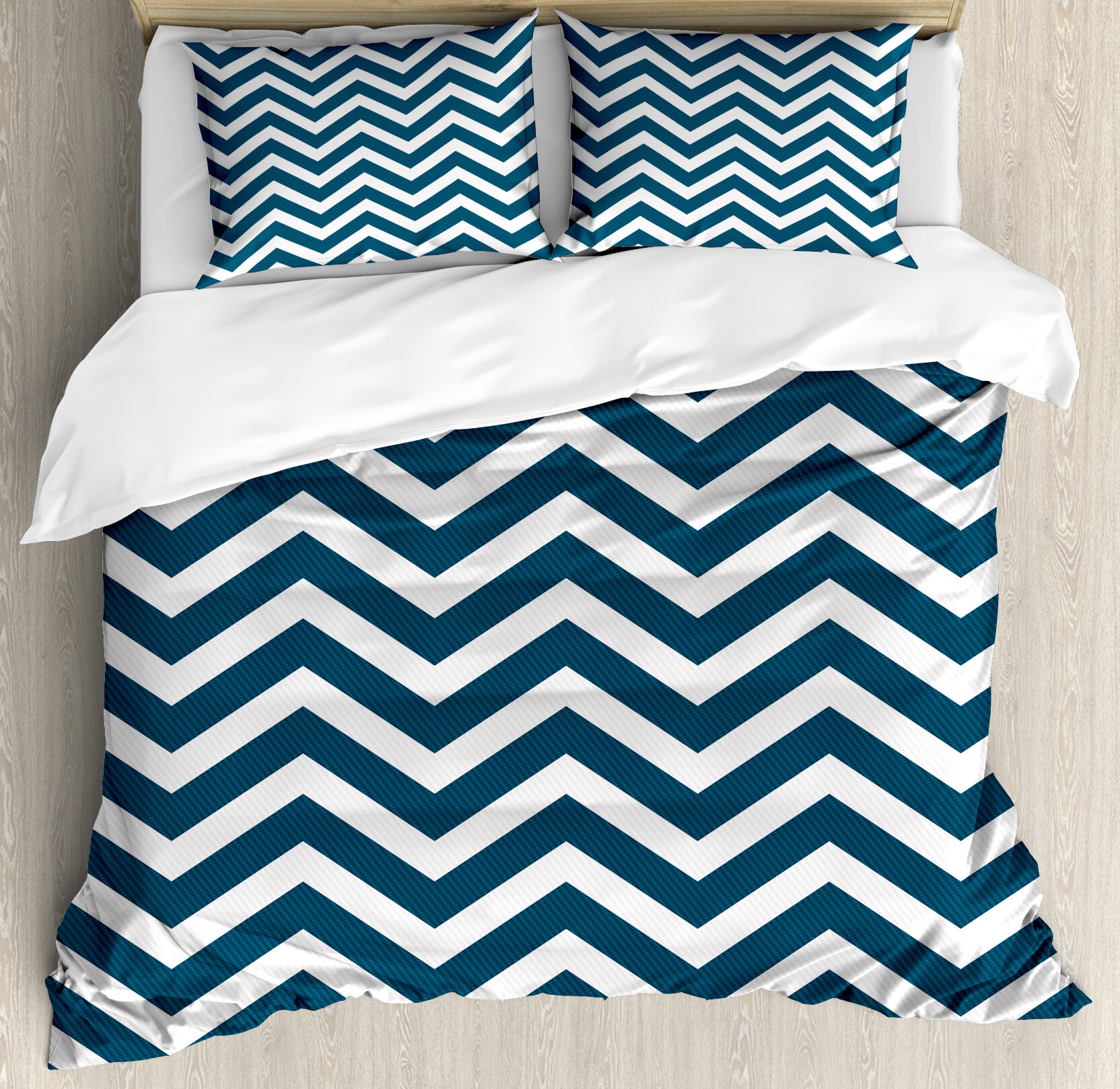 Ambesonne Zigzag Chevron Geometrical Design Lines Sea Waves