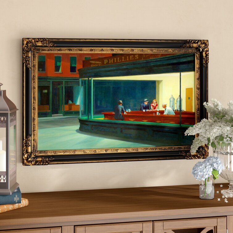 Edward Hopper Nighthawks Picture Photo Print On Framed Canvas Wall Art Home 