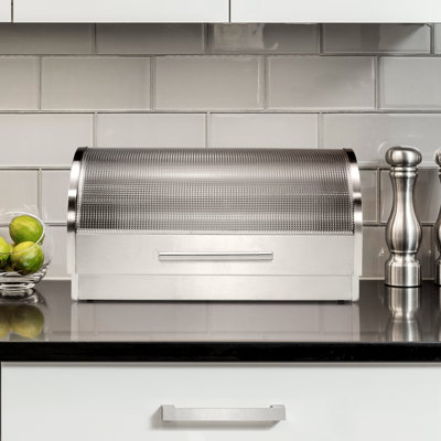 OGGI Neat Stainless Steel Bread Box W/ Tempered Glass Lid