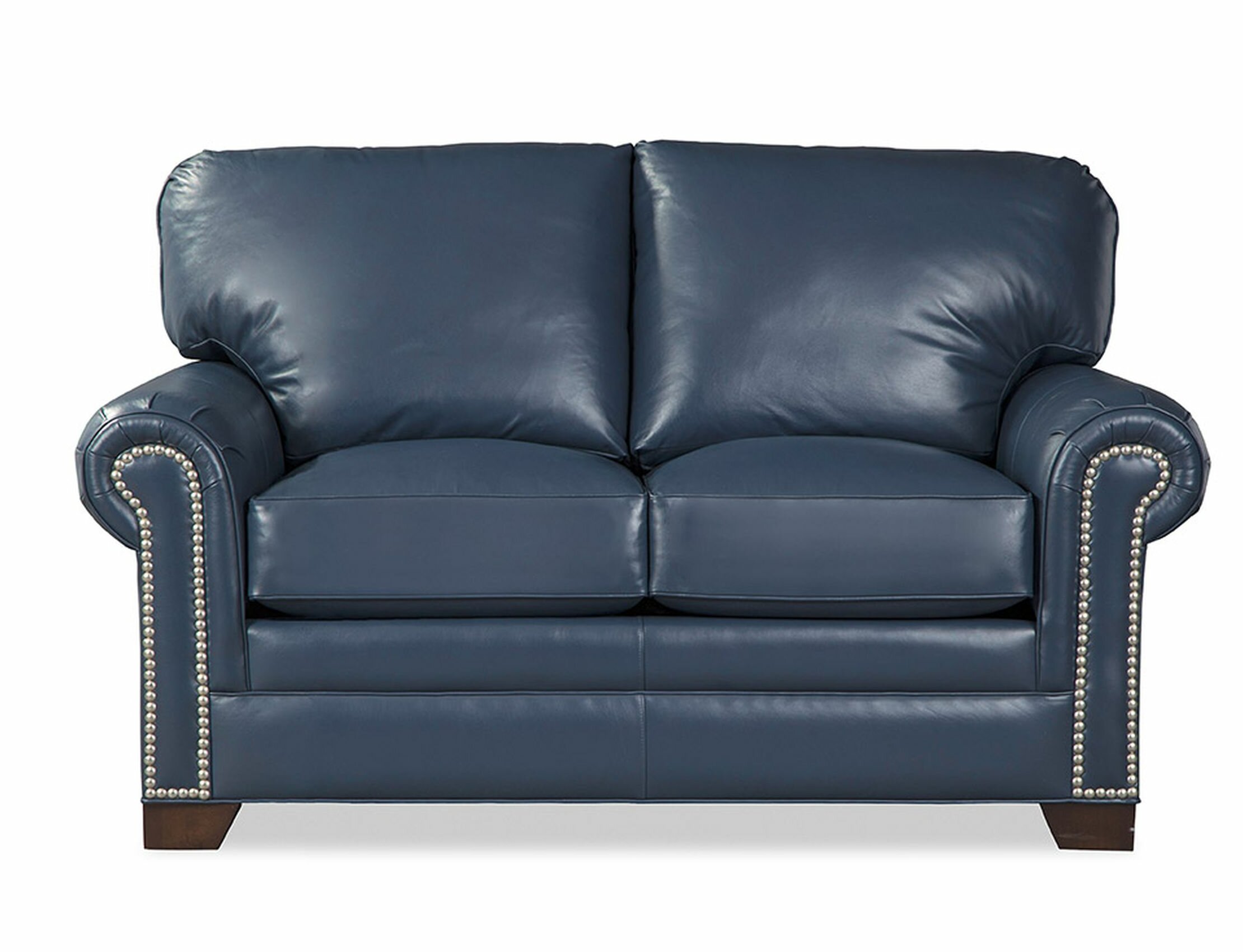 wayfair blue leather sofa