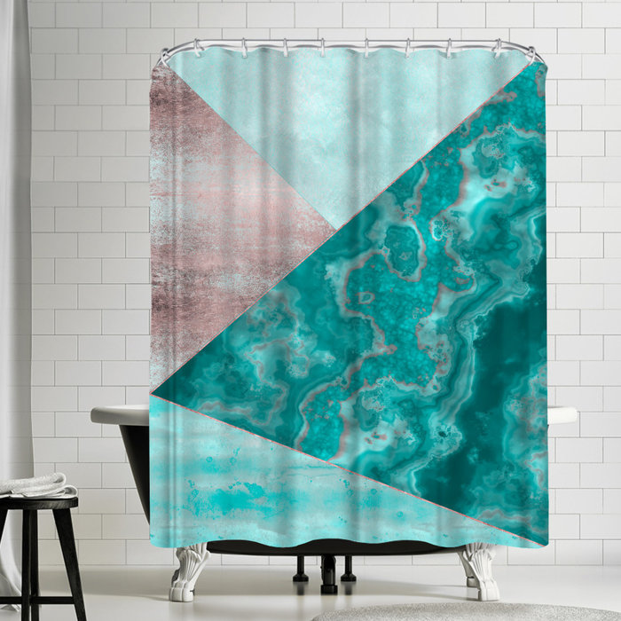 East Urban Home Lebens Art Gemstone Collage Shower Curtain