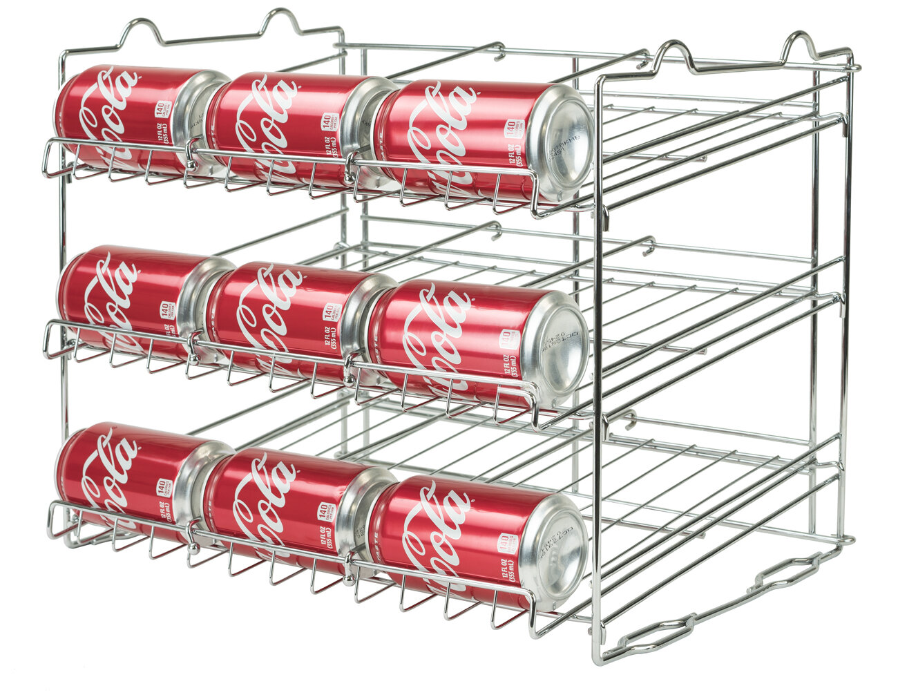 Durable Steel Rack Double Can Rack Holds Soda Cans Organize Pantry