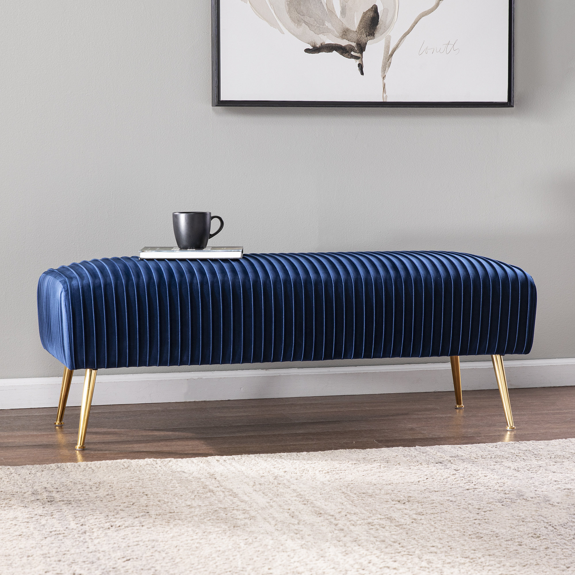Everly Quinn Delaird Contemporary Upholstered Bench