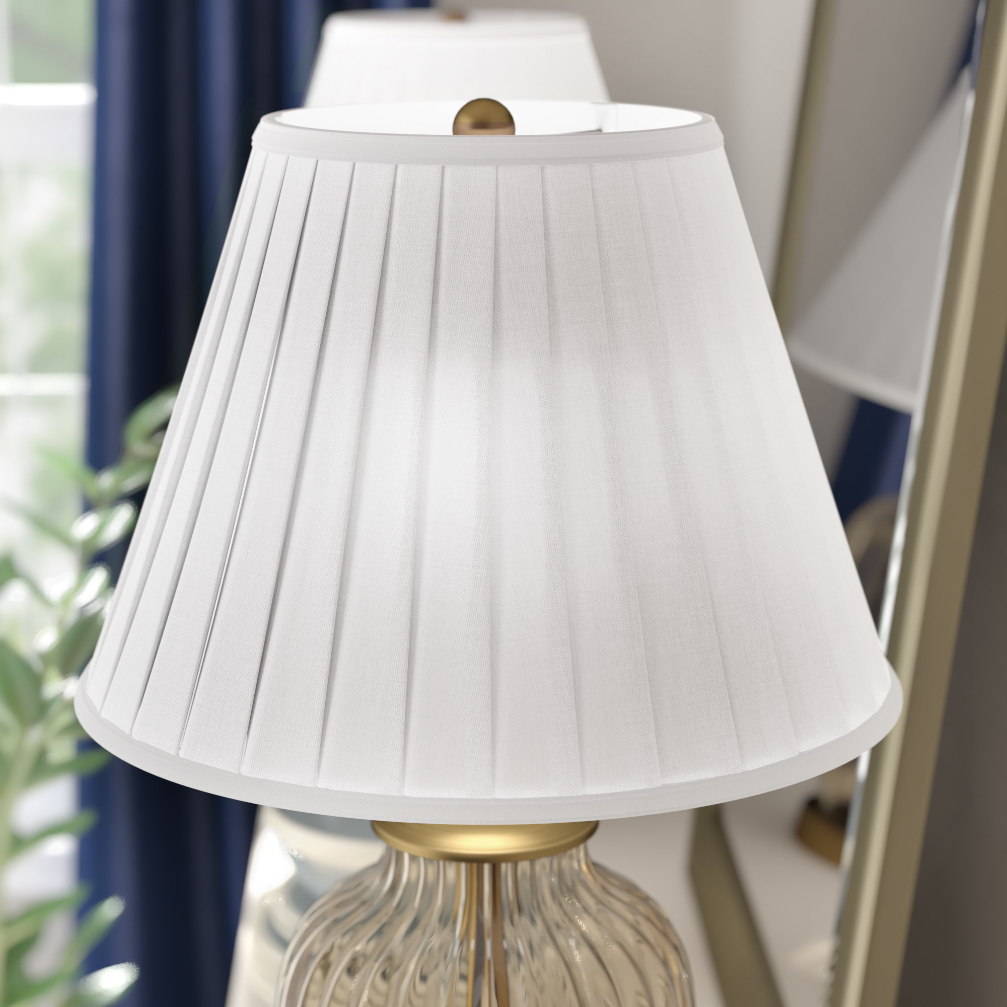 white pleated light shade