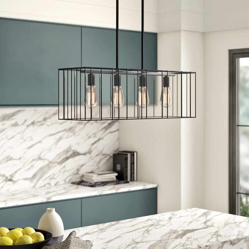 Mercury Row Byford 4-Light Kitchen Island Linear Pendant ...