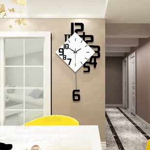 White LOVIVER Wall Clock 12 inch Silent Modern Wall Clocks Battery Powered Sweep Movement Clocks for Kitchen Bedroom Living Room Office Decor