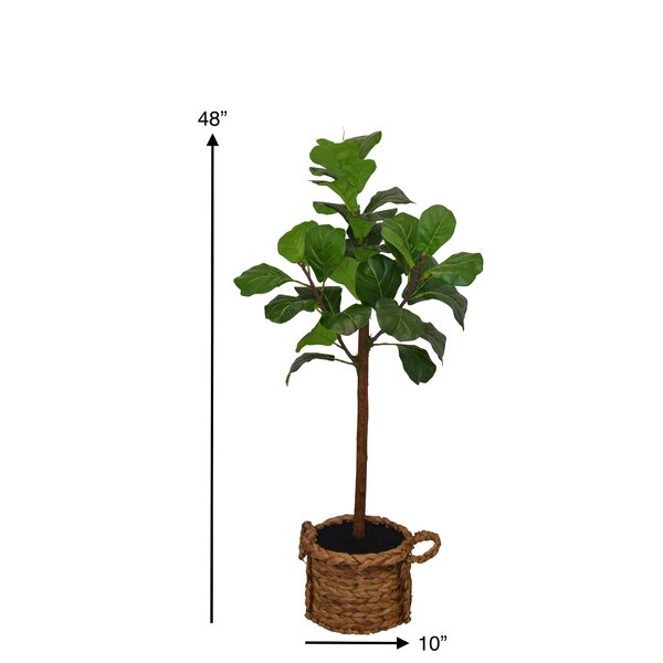 Primrue 48'' Artificial Fiddle Leaf Fig Tree in Basket | Wayfair