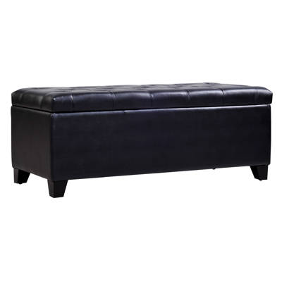 Red Barrel Studio Taliyah Bonded Leather Tufted Storage Ottoman
