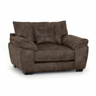 black leather snuggle chair