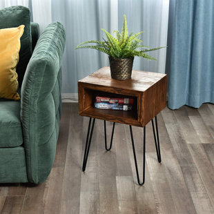 Dent Solid Pine Wood End Table by Union Rustic