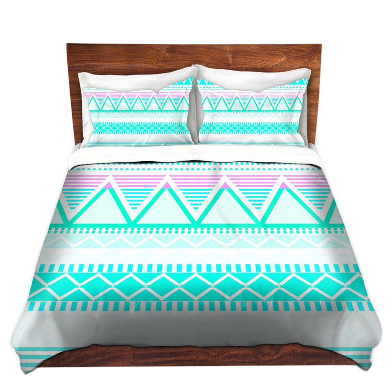 Ebern Designs Scrivner Organic Saturation Bright Turquoise Tribal