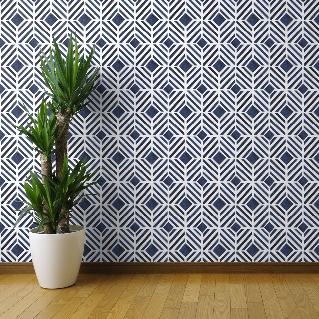 Peel-and-Stick Removable Wallpaper Abstract Watercolor Modern Boho Geo Geometric